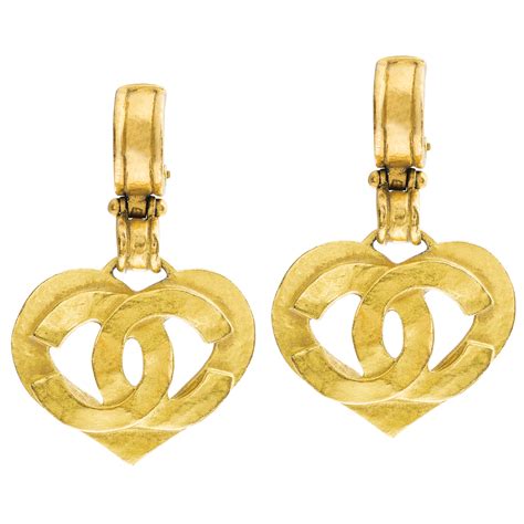 chanel heart dangle earrings|most collectible chanel earrings.